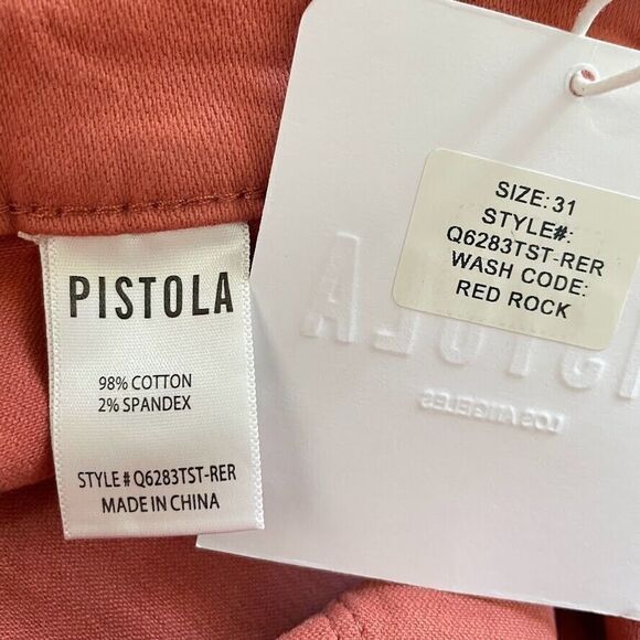 Pistola Red Rock Jeans Womens 31 High Rise Straight Leg Exposed Button Pants - Picture 6 of 14